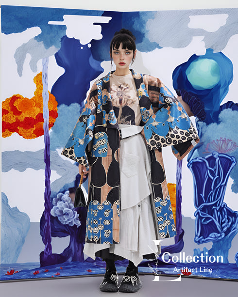 Graphic Pattern Kimono Jacket